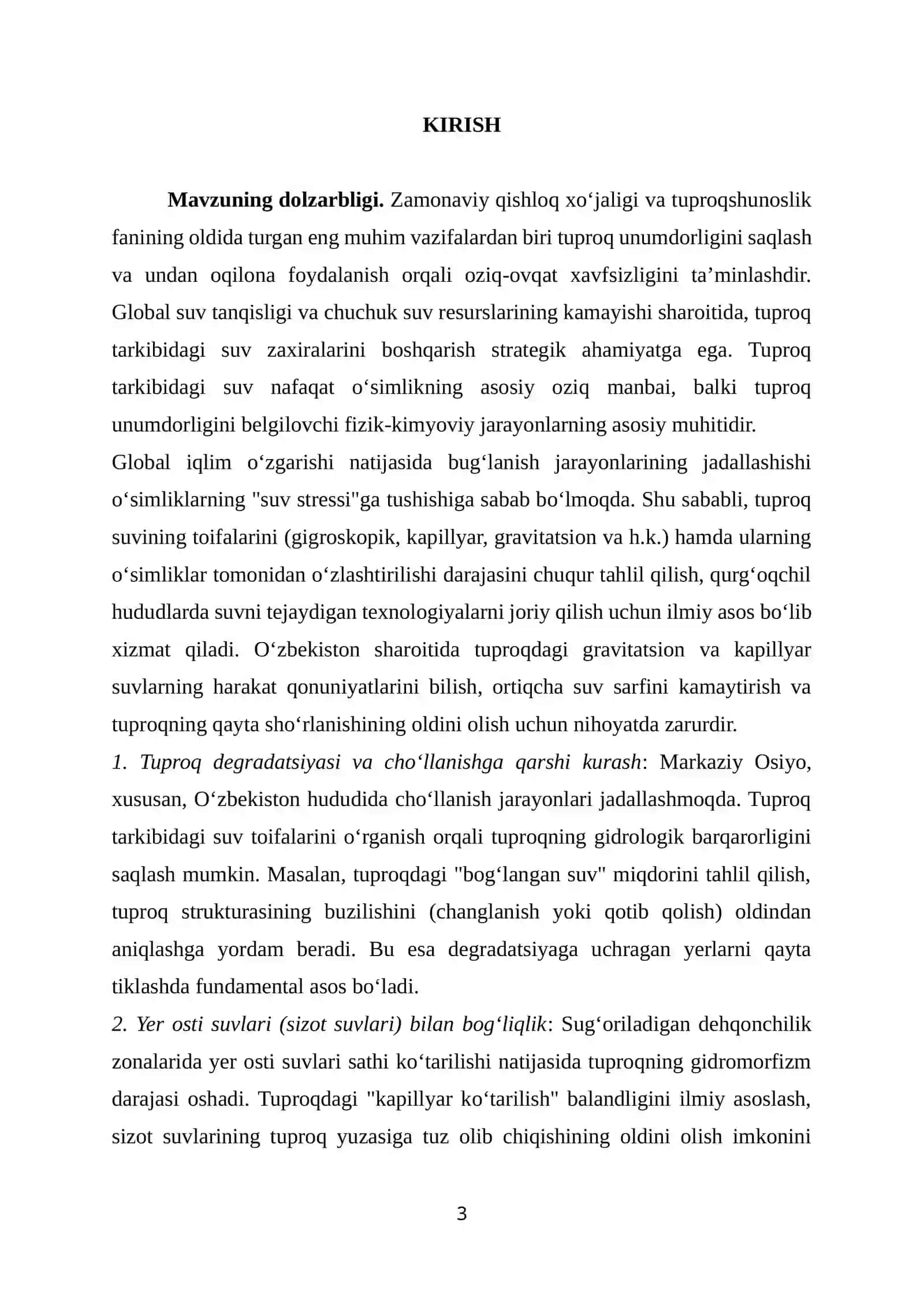 Tuproq tarkibidagi suv va uning toifalari 3
