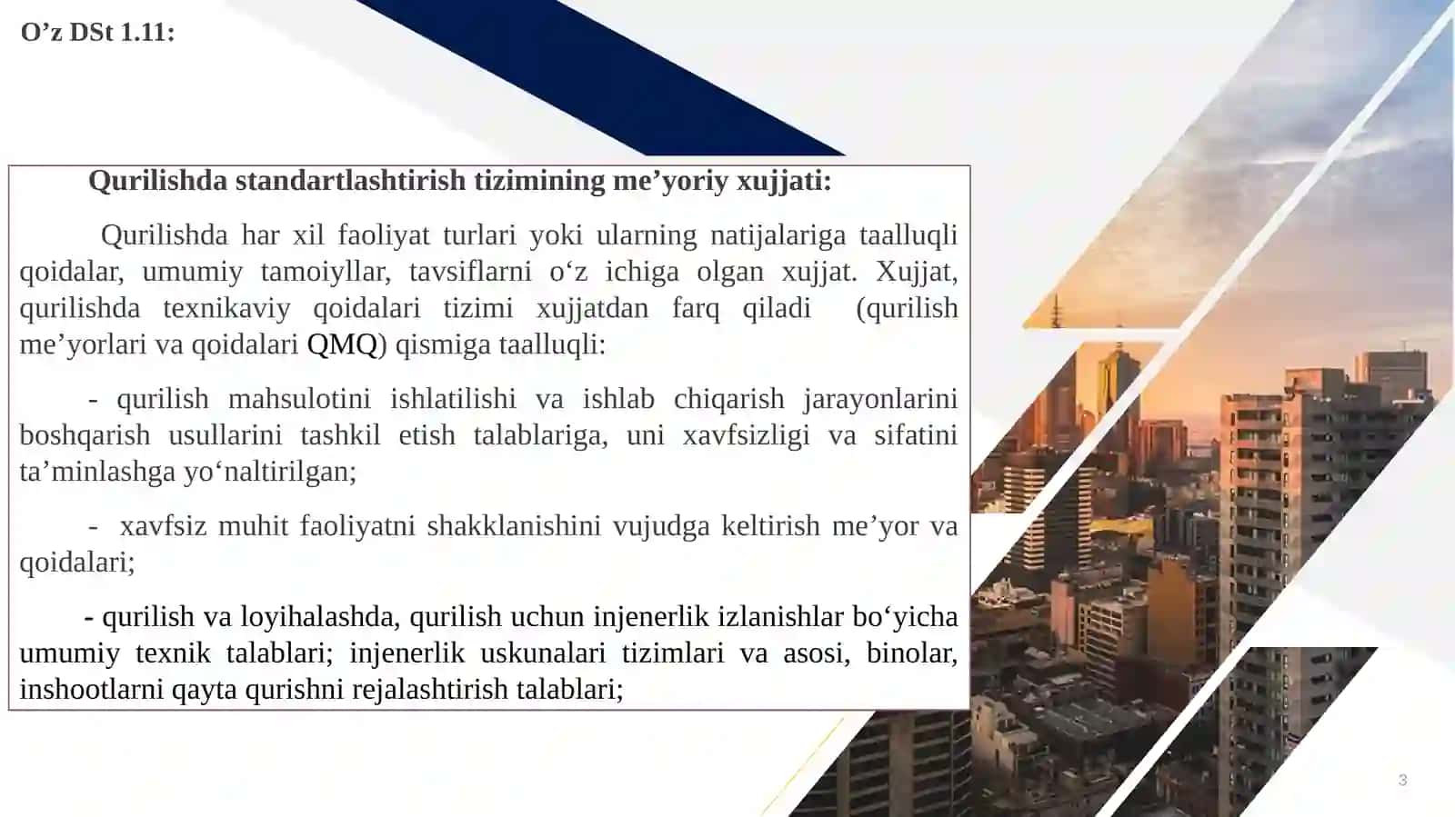 Qurilish sohasida me’yoriy hujjatlarning dolzarbligi 3