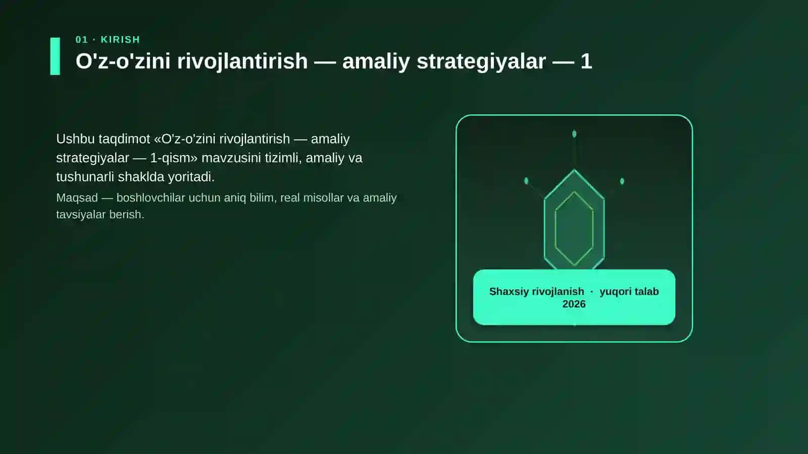 O'z-o'zini rivojlantirish — amaliy strategiyalar — 1-qism 3