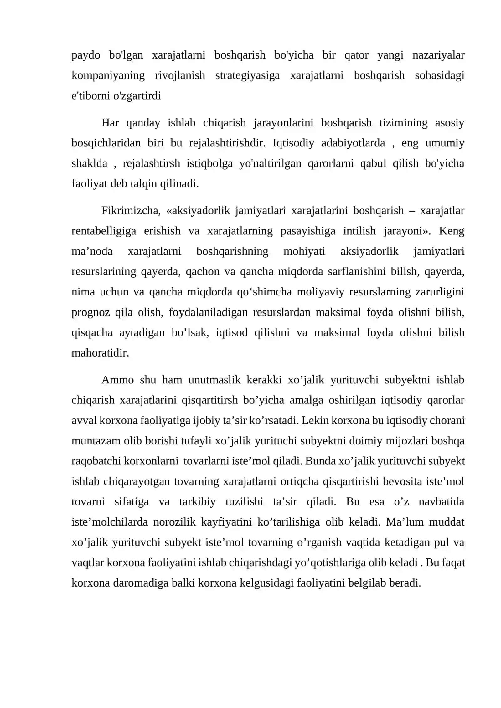 Yo’qotishlarsiz ishlab chiqarishni rejalashtirish va tahlil qilish. Ishlab chiqarish va moliyaviy leverdj hisobi 3