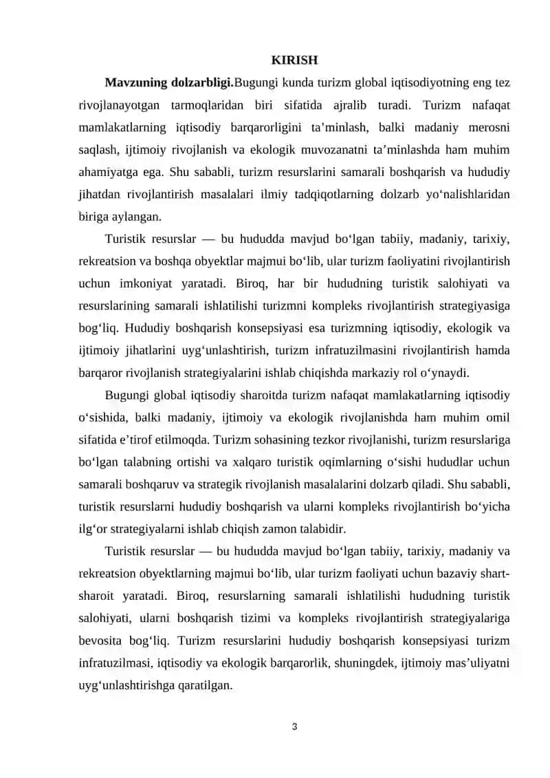 TURISTIK RESURSLARNI HUDUDIY BOSHQARISH VA KOMPLEKS RIVOJLANTIRISH STRATEGIYALARI 3