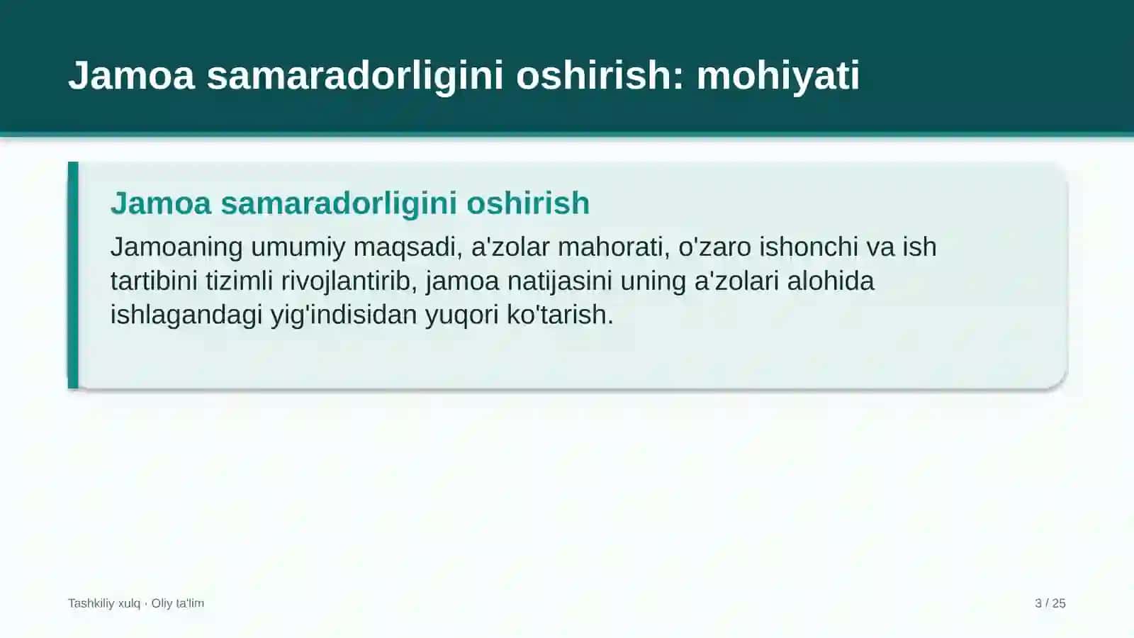 reabilitatsiya markazlarida jamoa samaradorligini oshirish 1972 3