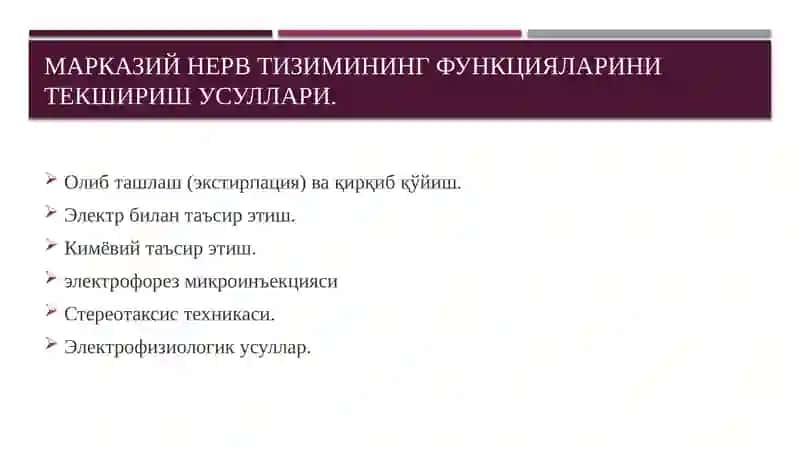 Марказий нерв системаси функциялари 3