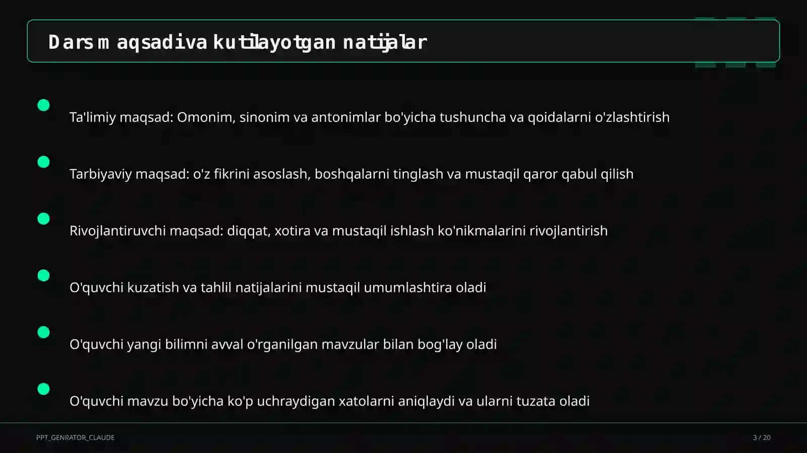 Omonim, sinonim va antonimlar (5-sinf) 3