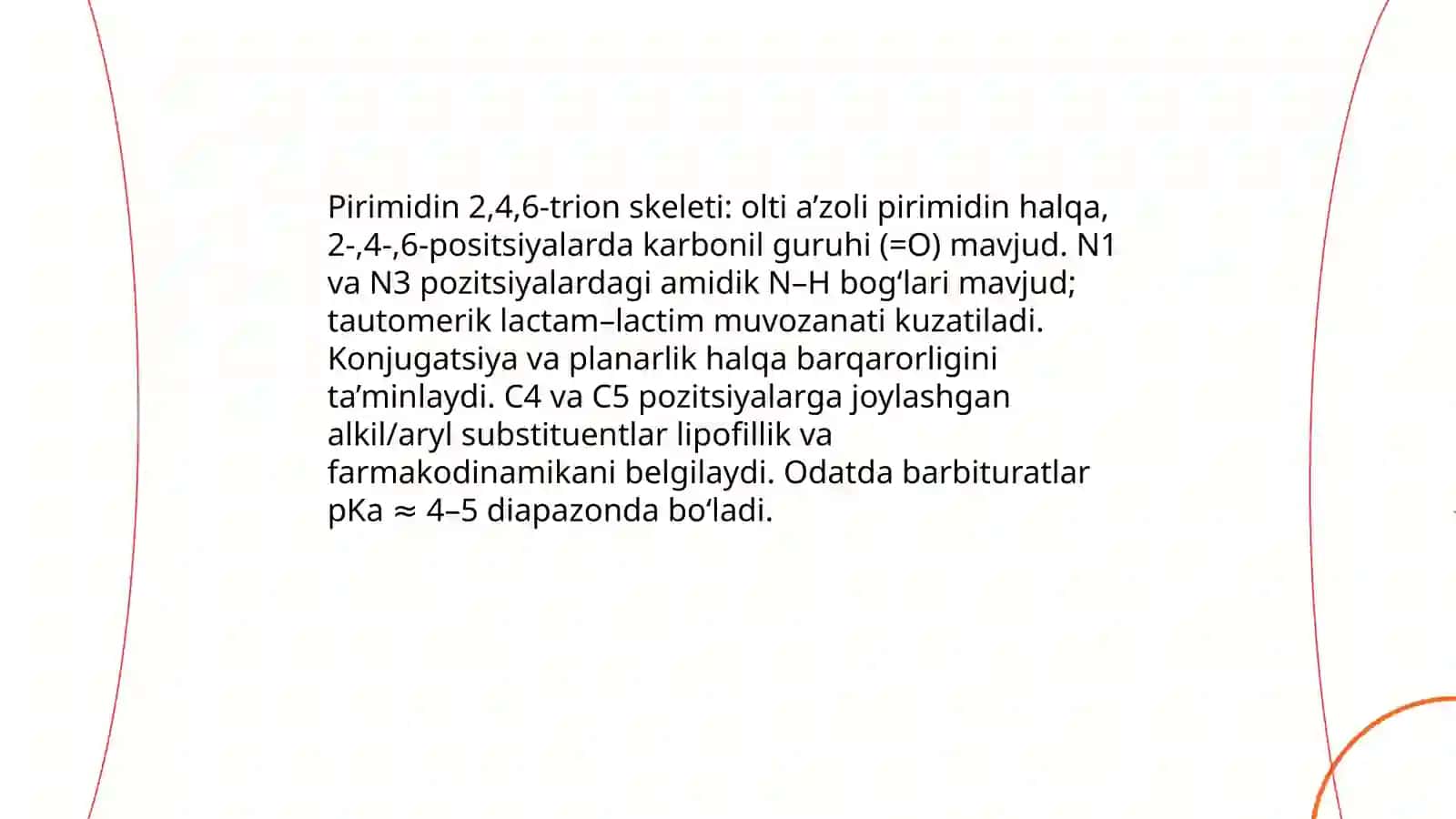 Pirimidin 2.4.6 Trion Hosilalari Kimyoviy Tuzilishi va Farmakologik Ta'siri 3