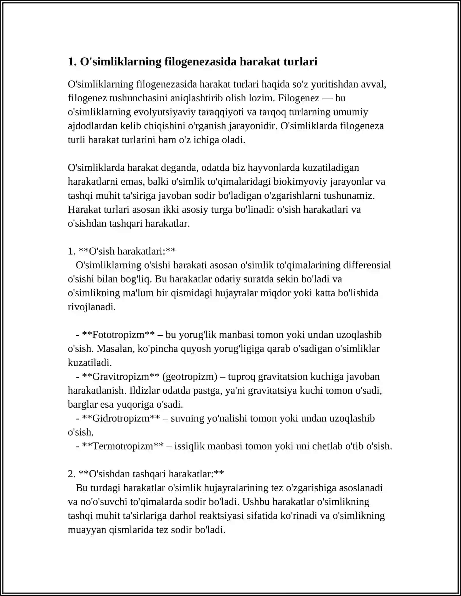 FILOGENEZNING BOSQICHLARIDA XATTI-HARAKATLARNING PAYDO BOLISHI 3