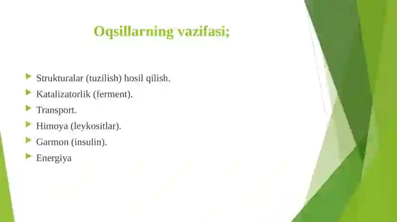 AMINOKISLOTALAR VA OQSILLAR 3