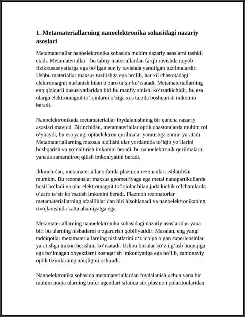 METAMATERIALLAR VA ULARNING NANOELEKTEONIKADAGI QOʻLLANILISHI 3