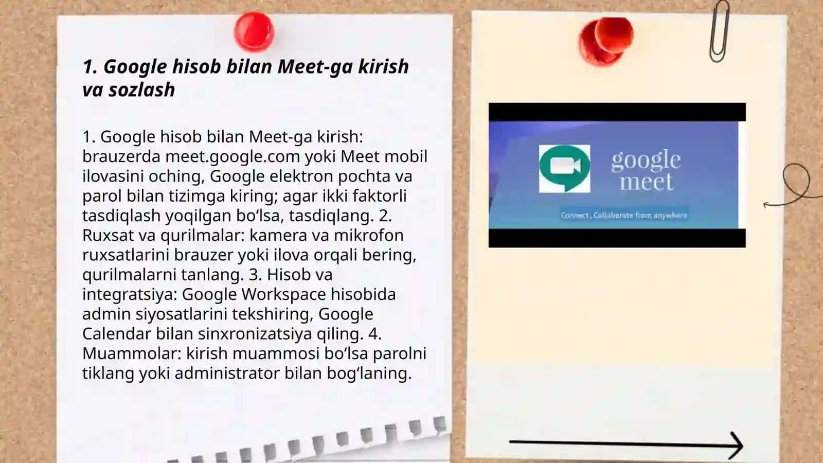 Google Meet platformasida konferensiya yaratish va unga foydalanuvchilarni ulash va boshqarish 3