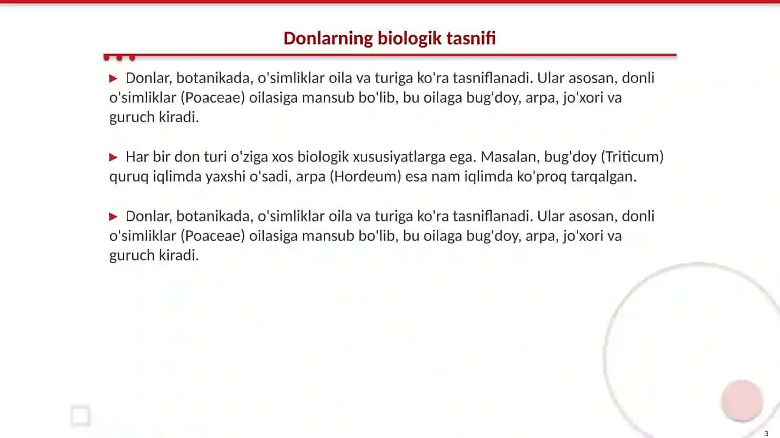 Donlarning turlari va tavsifi 3