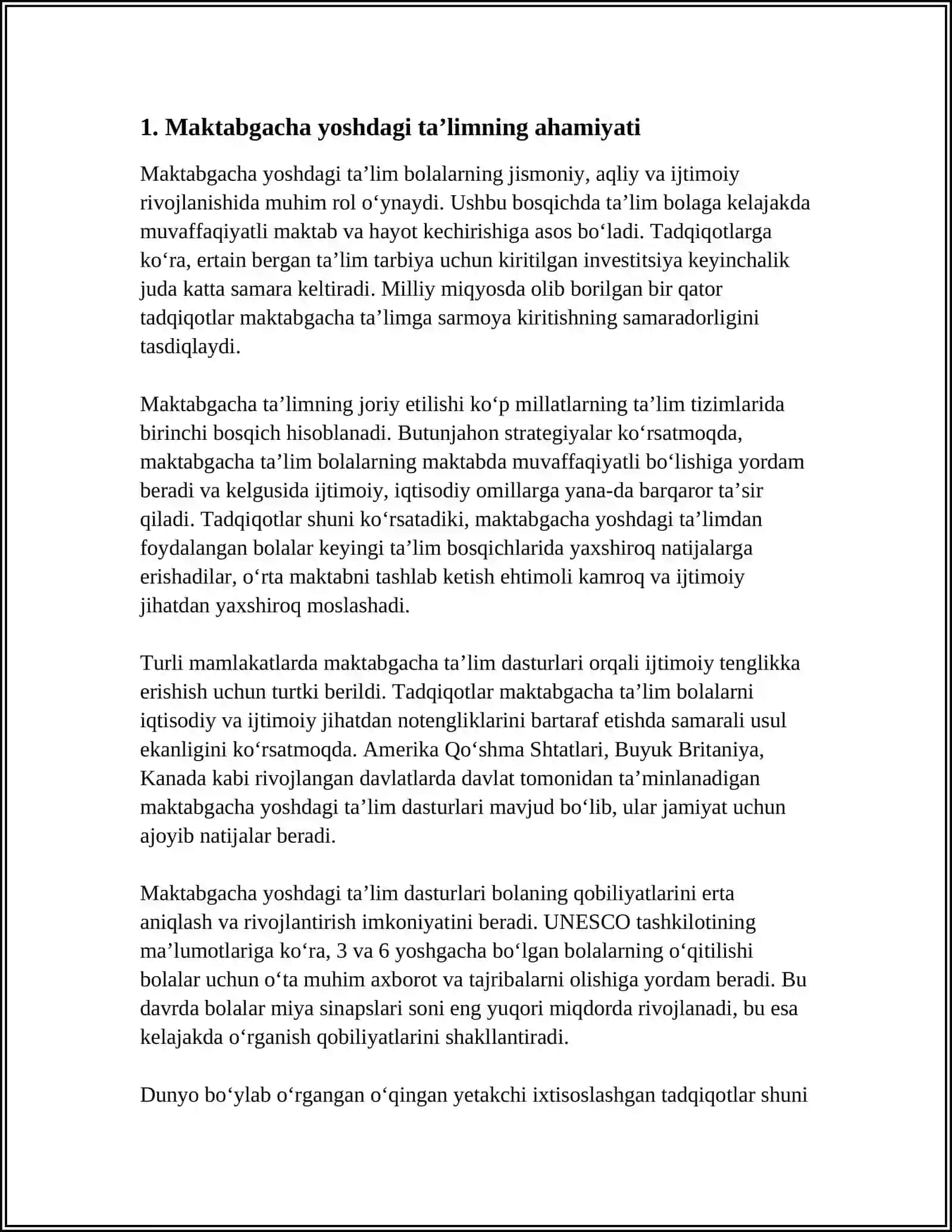 OʻZBEKISTON RESPUBLIKASI MAKTABGACHA TAʼLIM VA TARBIYA TOʼGʻRISIDAGI QONUN 3