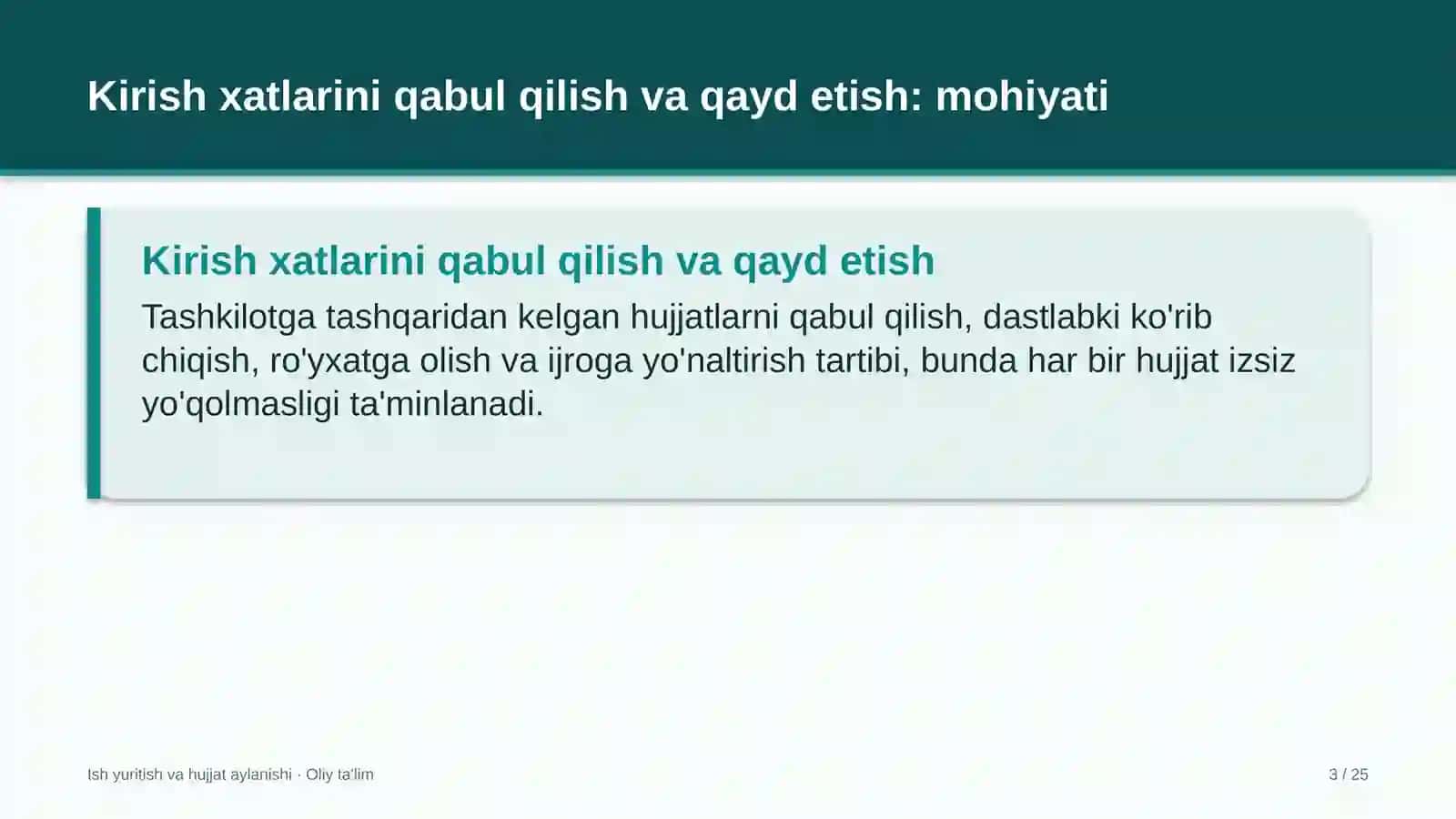 shahar yo'lovchi transportida kirish xatlarini qabul qilish va qayd etish 4160 3