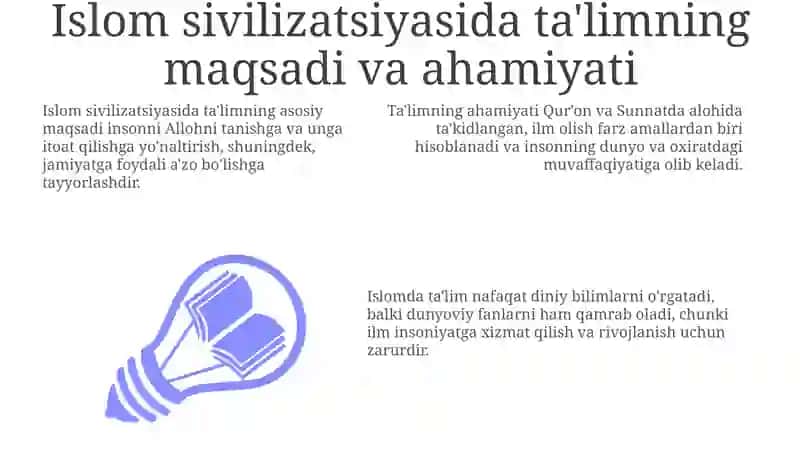 Islom sivilizatsiyasida ta'lim va tarbiyaning asosiy tamoyillari 3