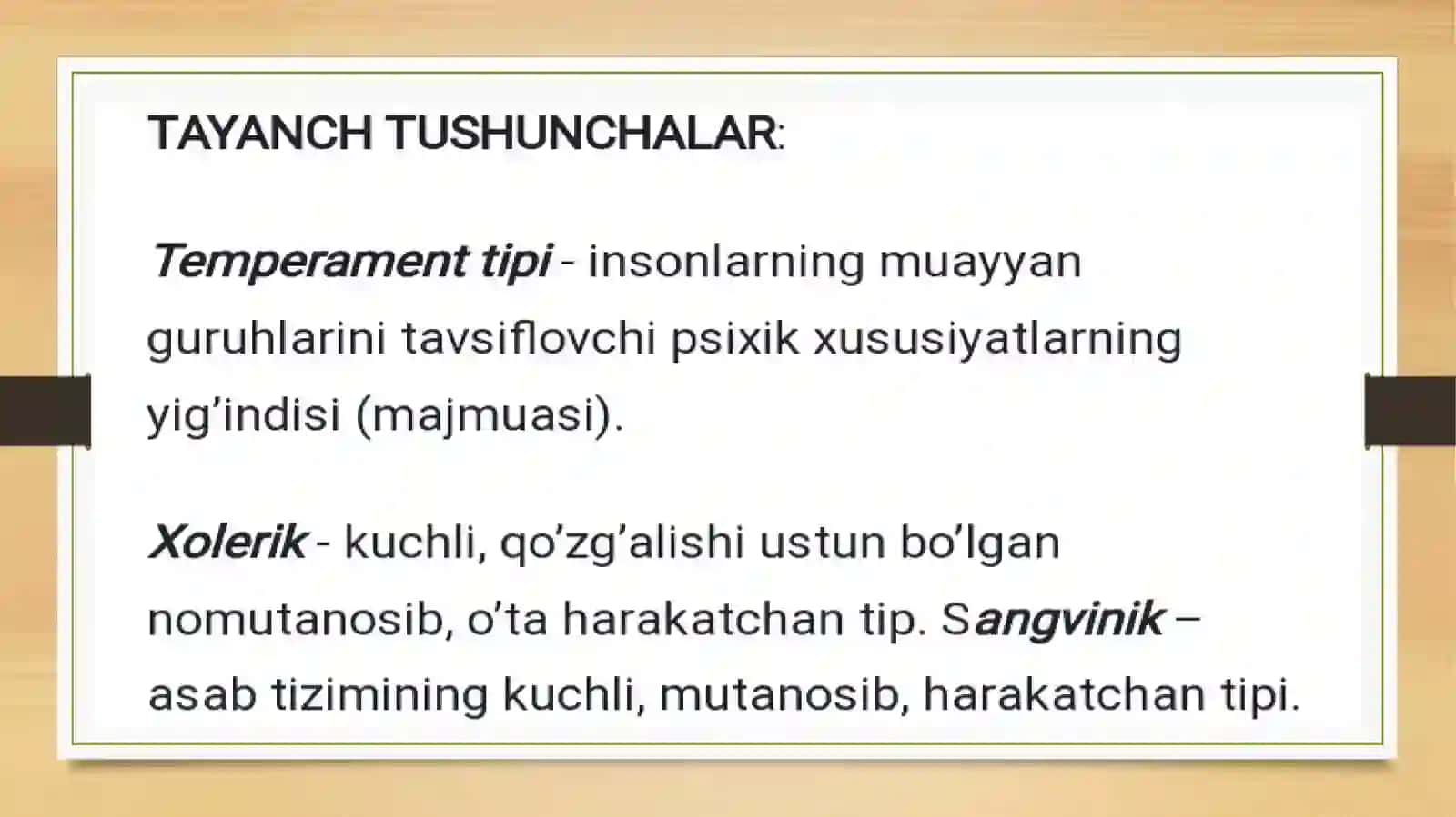 Shaxs rivoji Temperament tipi 3