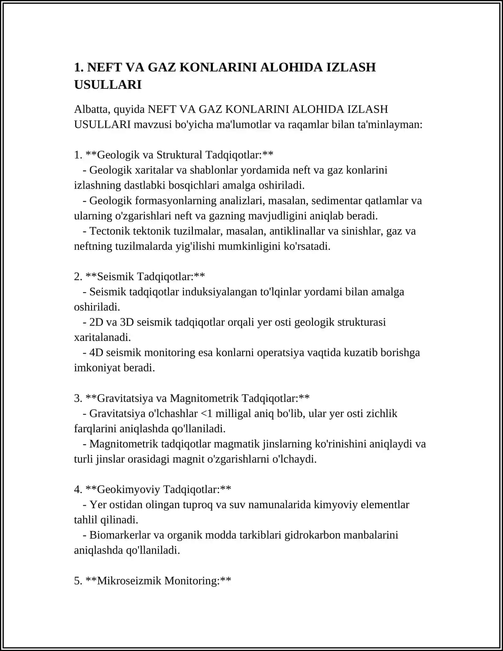 NEFT VA GAZ KONLARINI IZLASH VA QIDIRISH JARAYONIDA TUZILADIGAN GRAFIK MATERIALLAR 3