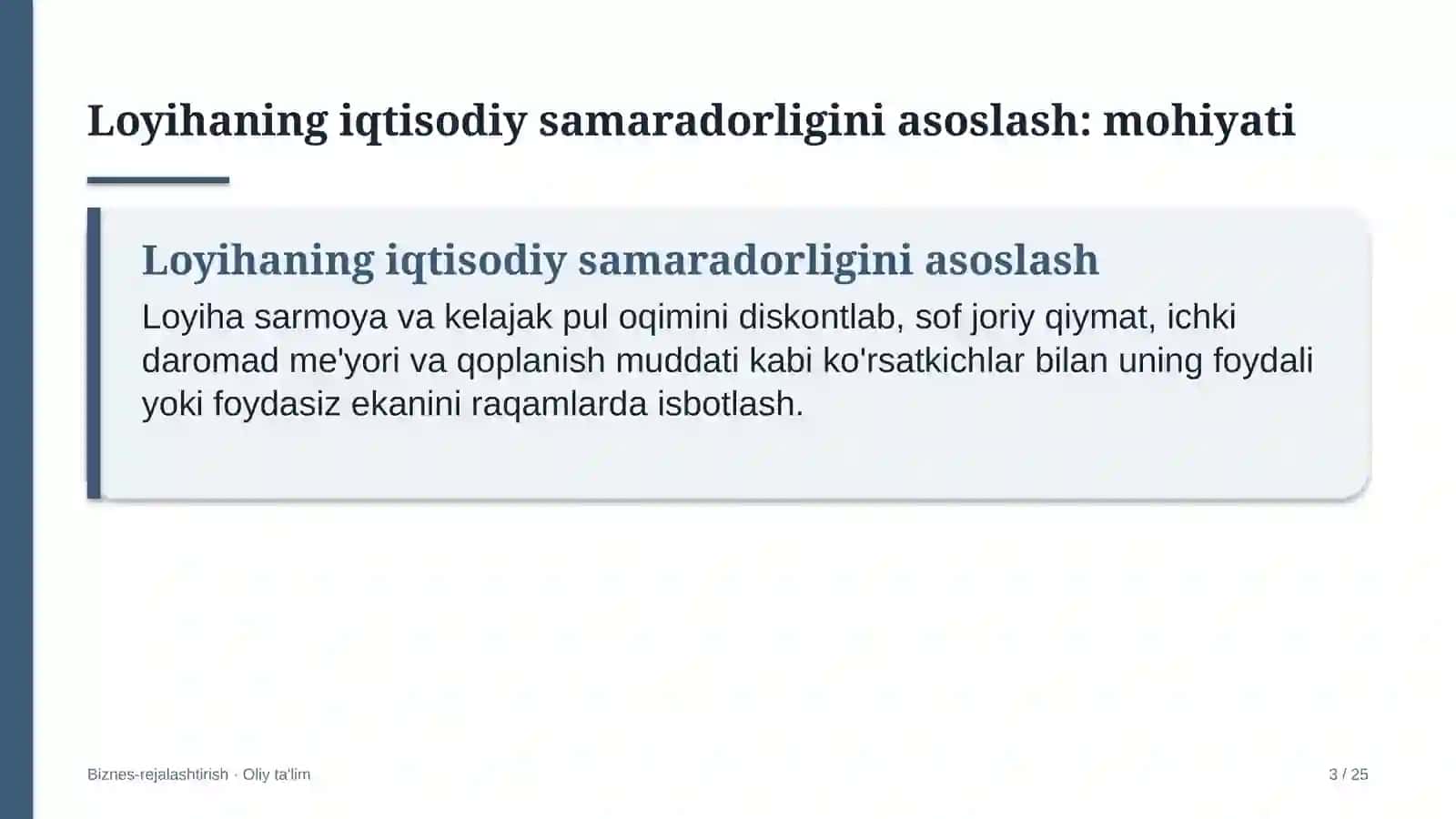 nonvoyxonalarda loyihaning iqtisodiy samaradorligini asoslash 6875 3