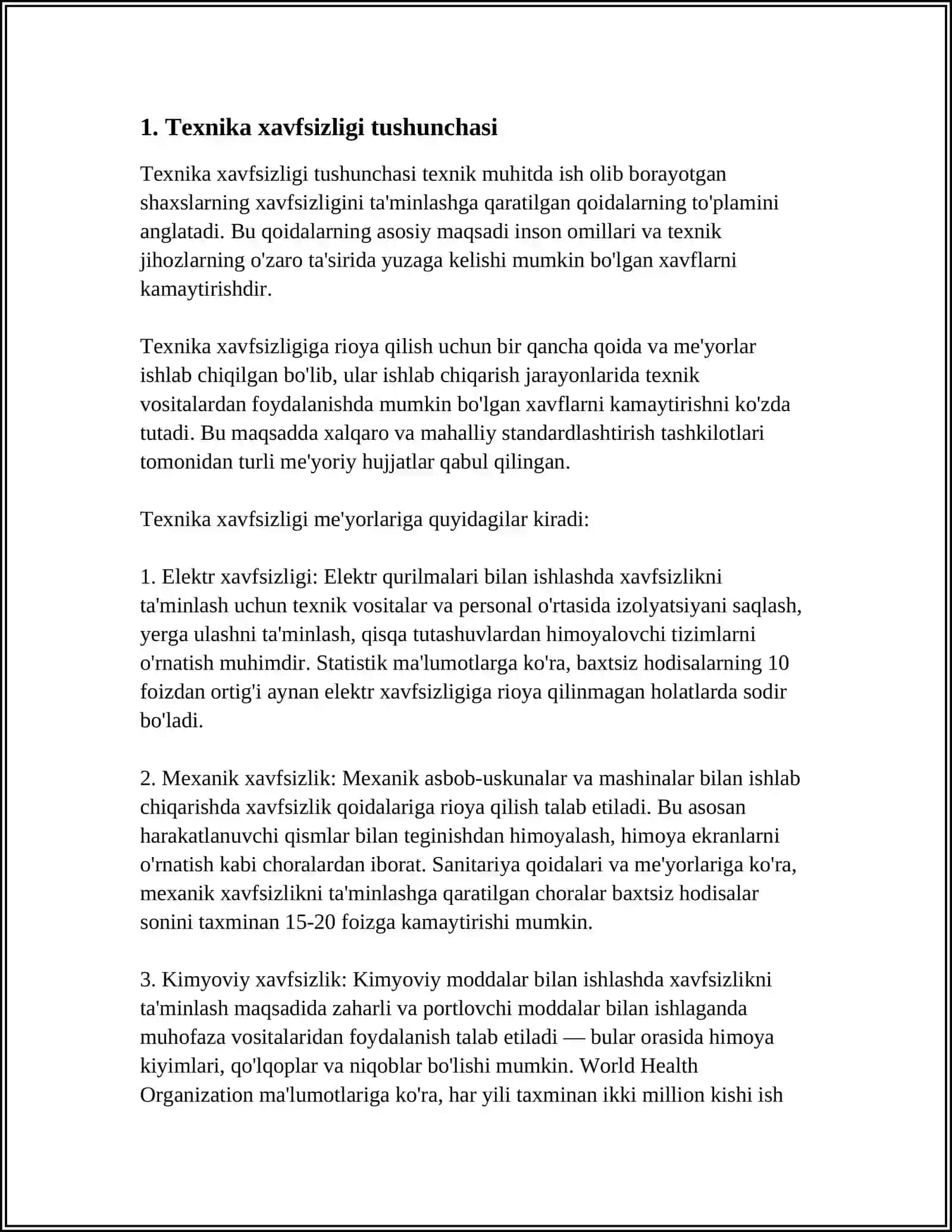 TEXNIKA XAVFSIZLIGINING MAQSADI, VAZIFASI VA AHAMIYATI 3