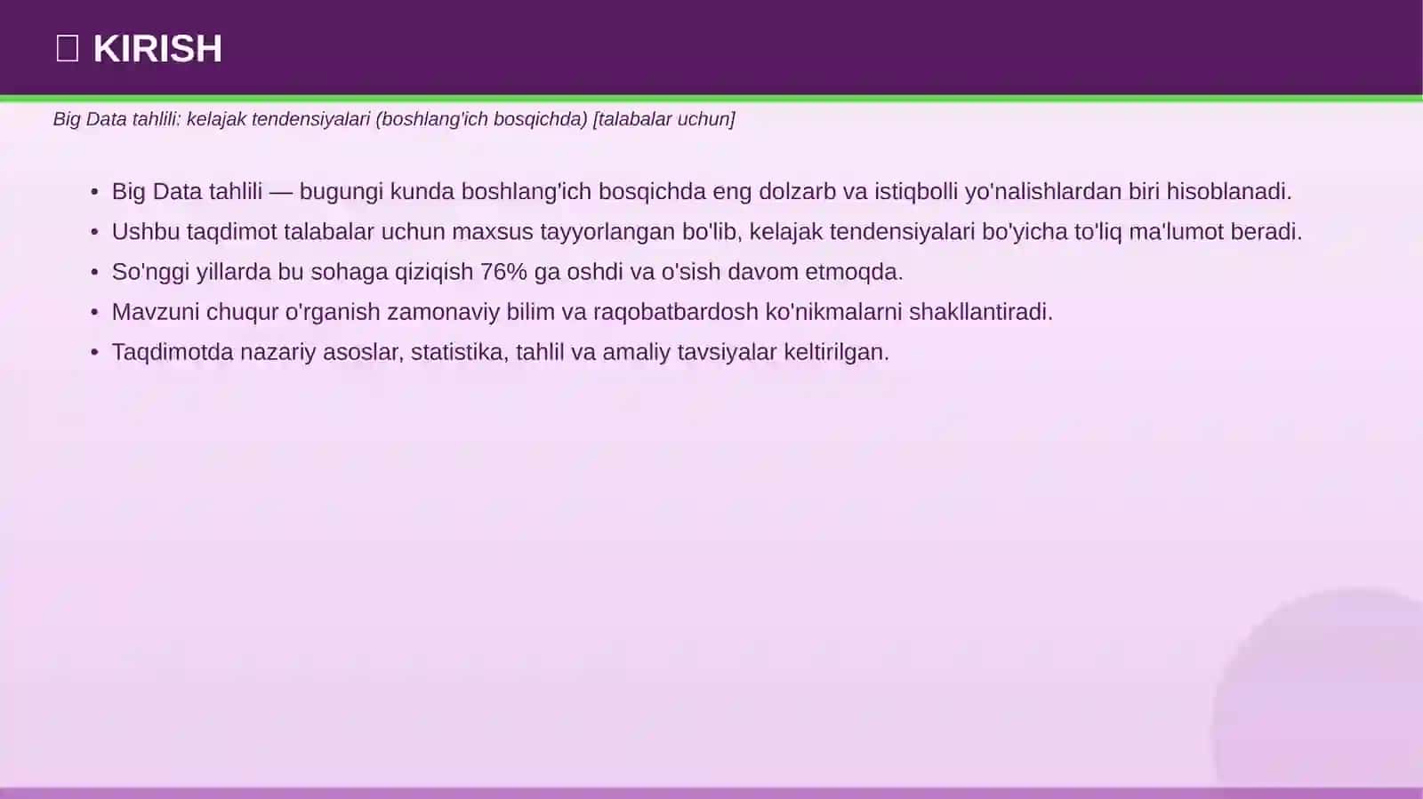 Big Data Tahlili: Kelajak tendensiyalari - boshlang'ich bosqichda 3