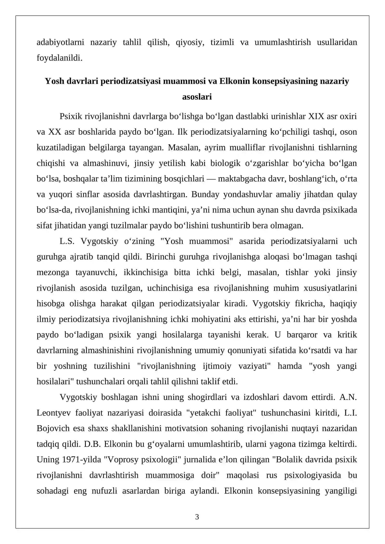 D.B. Elkonin bo‘yicha shaxs taraqqiyotining tuzilishi 3