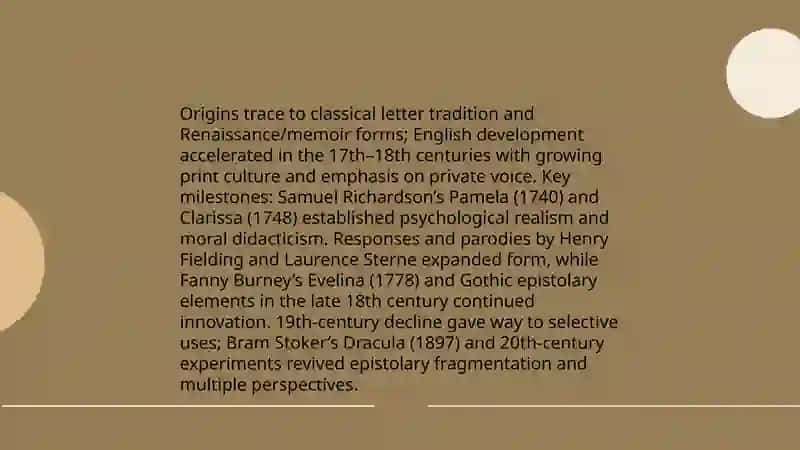 The genre of the epistolary novel in the English literature 3