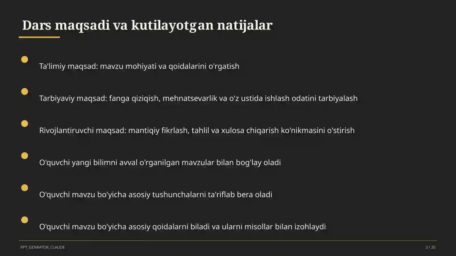 Sinf soati va tarbiyaviy tadbirlar (1–11) 3