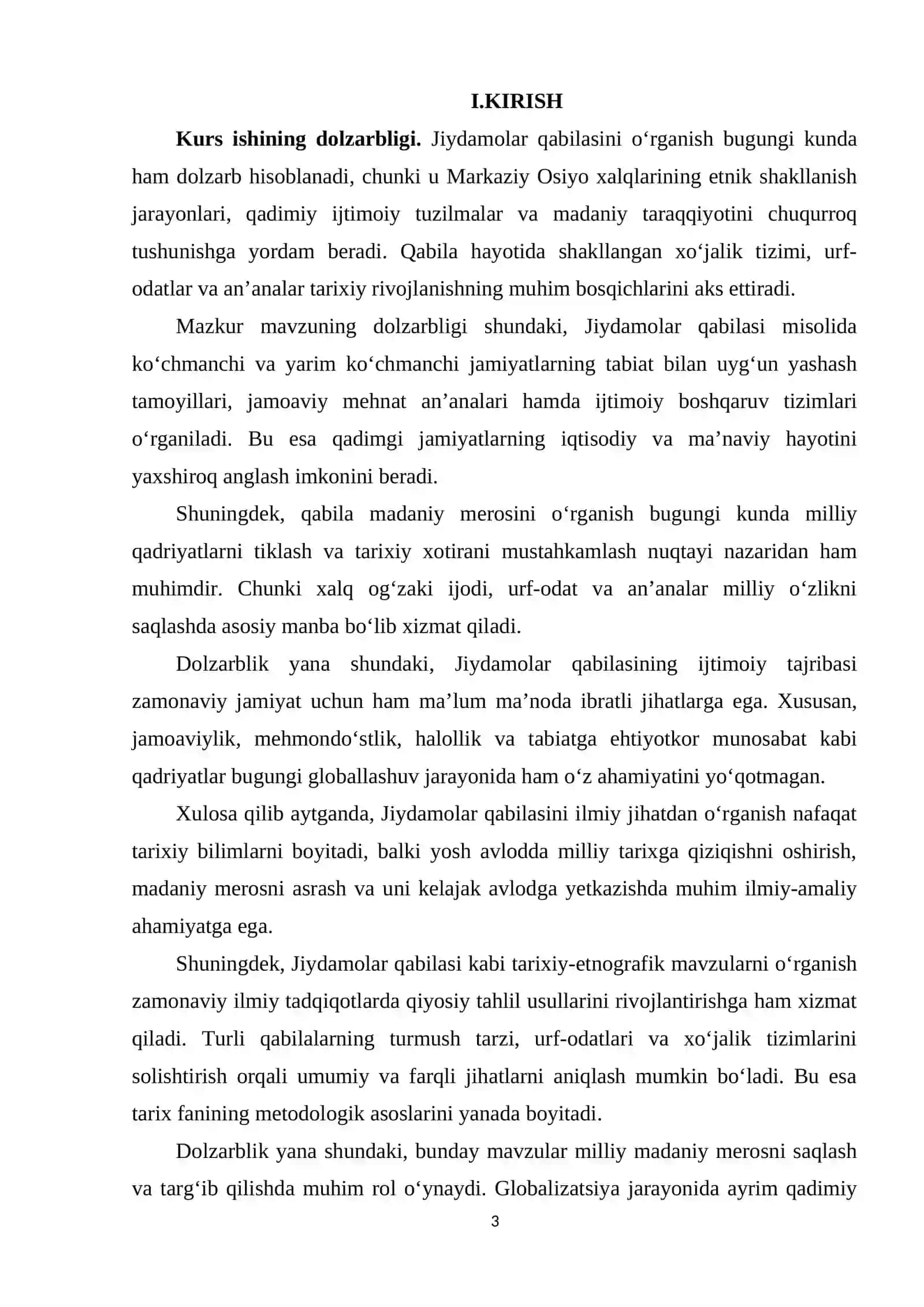 JIYDAMOLAR QABILASI KURS ISHI 3