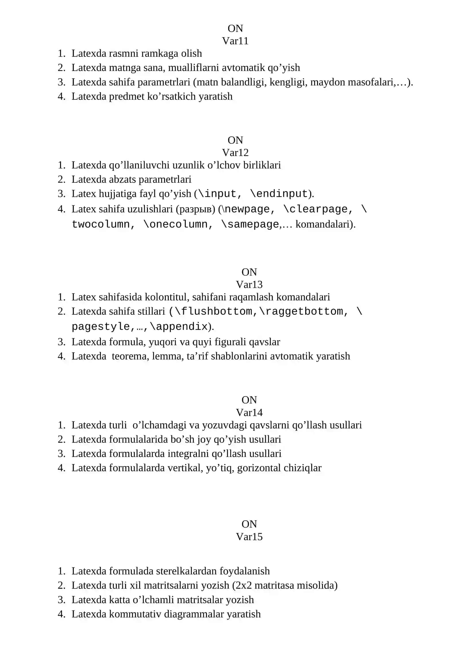 Latex hujjattlari tarkibi. Preambula 3