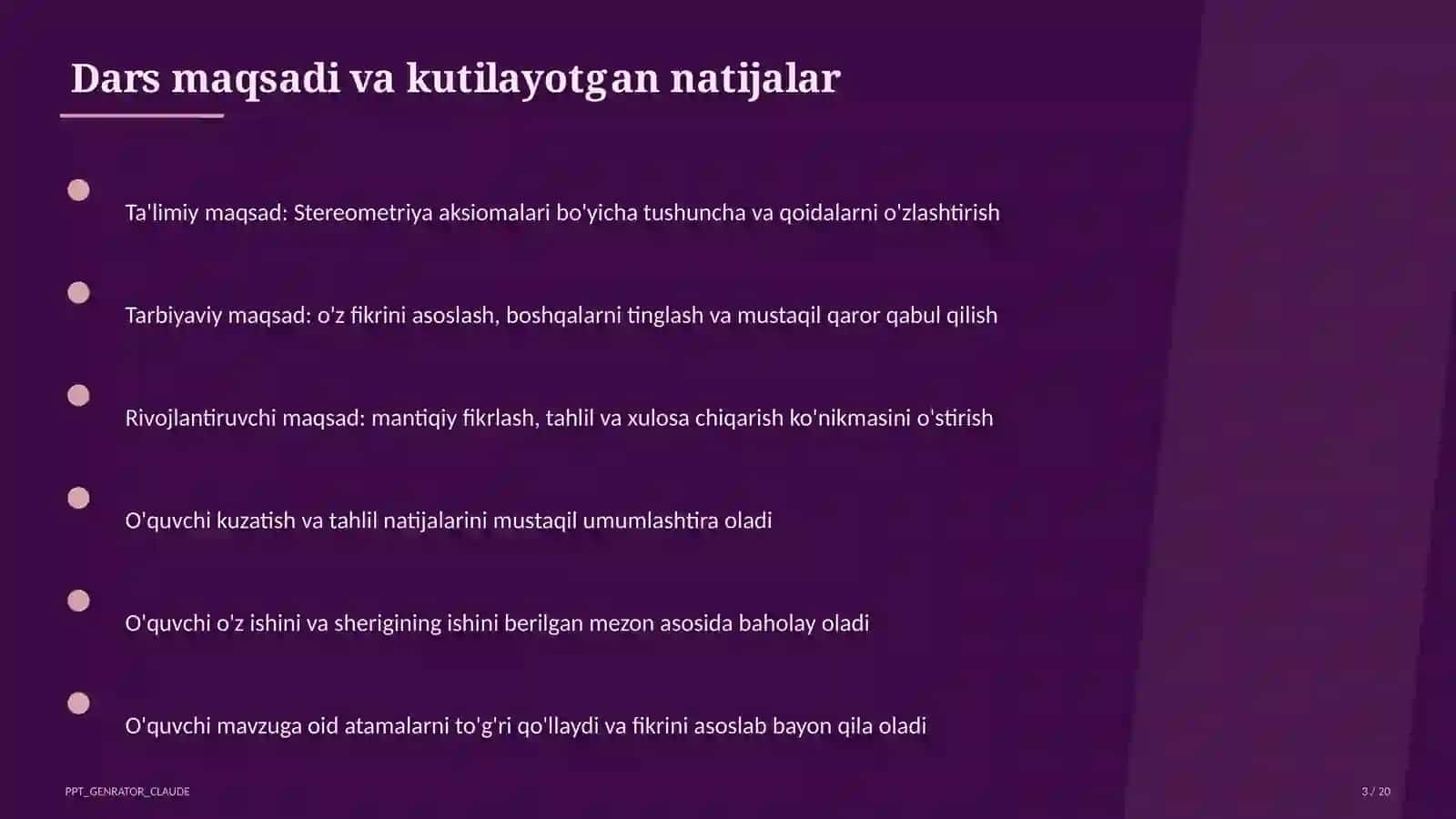 Stereometriya aksiomalari (10-sinf) 3