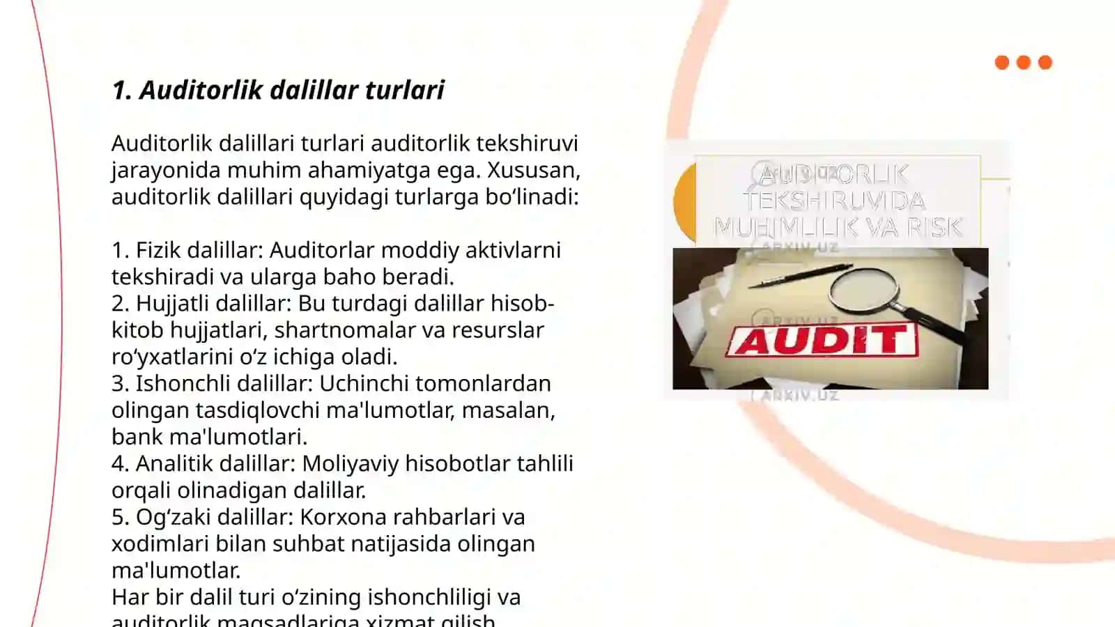Auditorlik dalillar 3