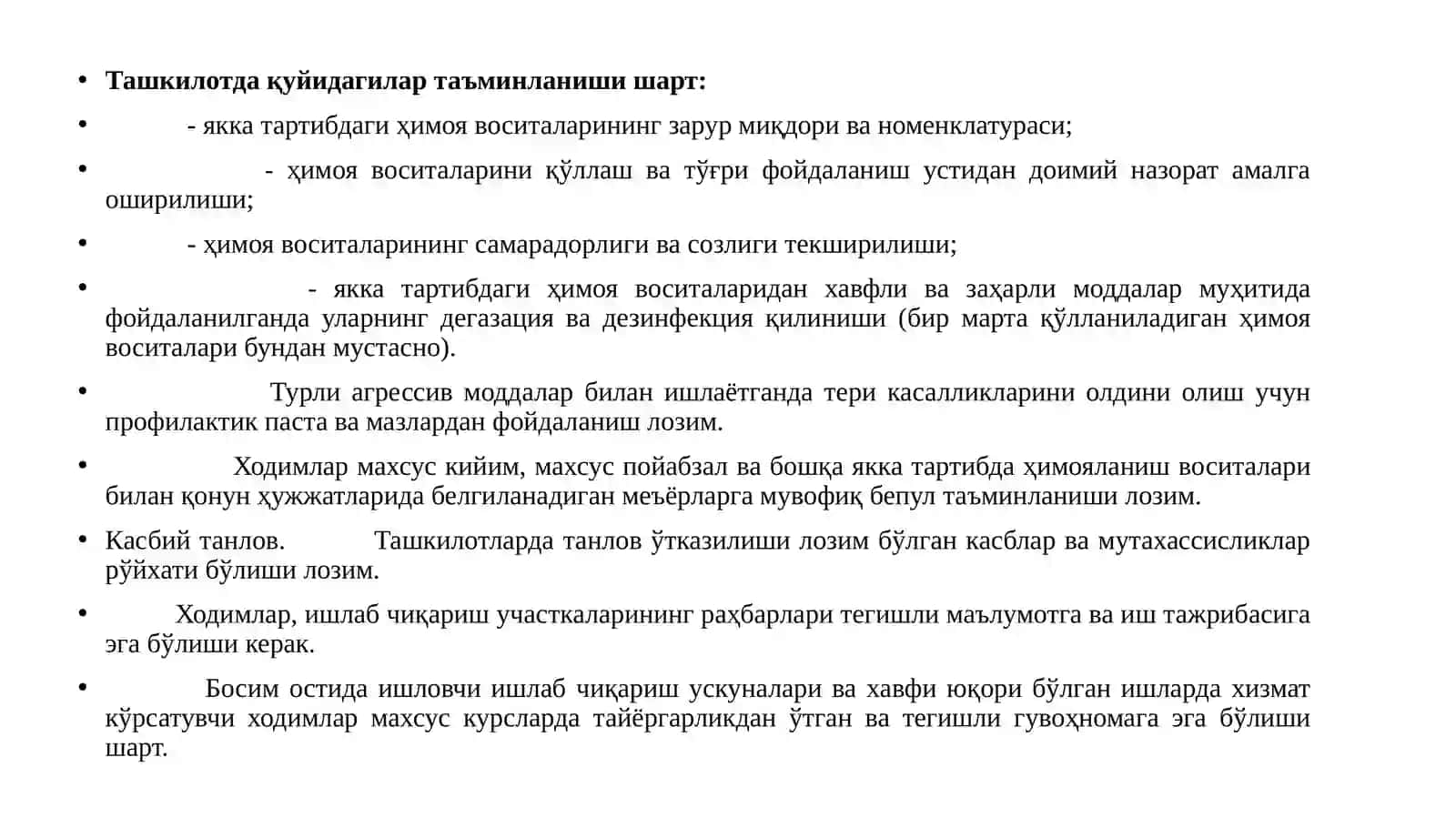 Автомобиль йўллари ва йўл иншоотларини қуриш, реконструкцияси ва эксплуатация қилишда хавфсизлик техникаси 3
