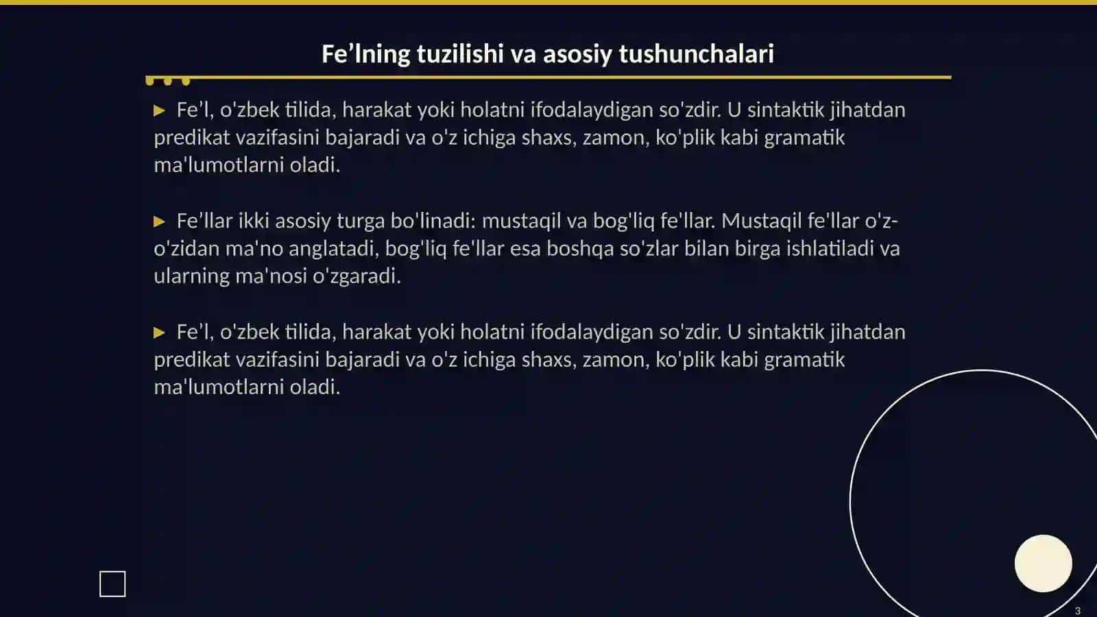 Feʼlning tuzilish jihatdan turlari 3