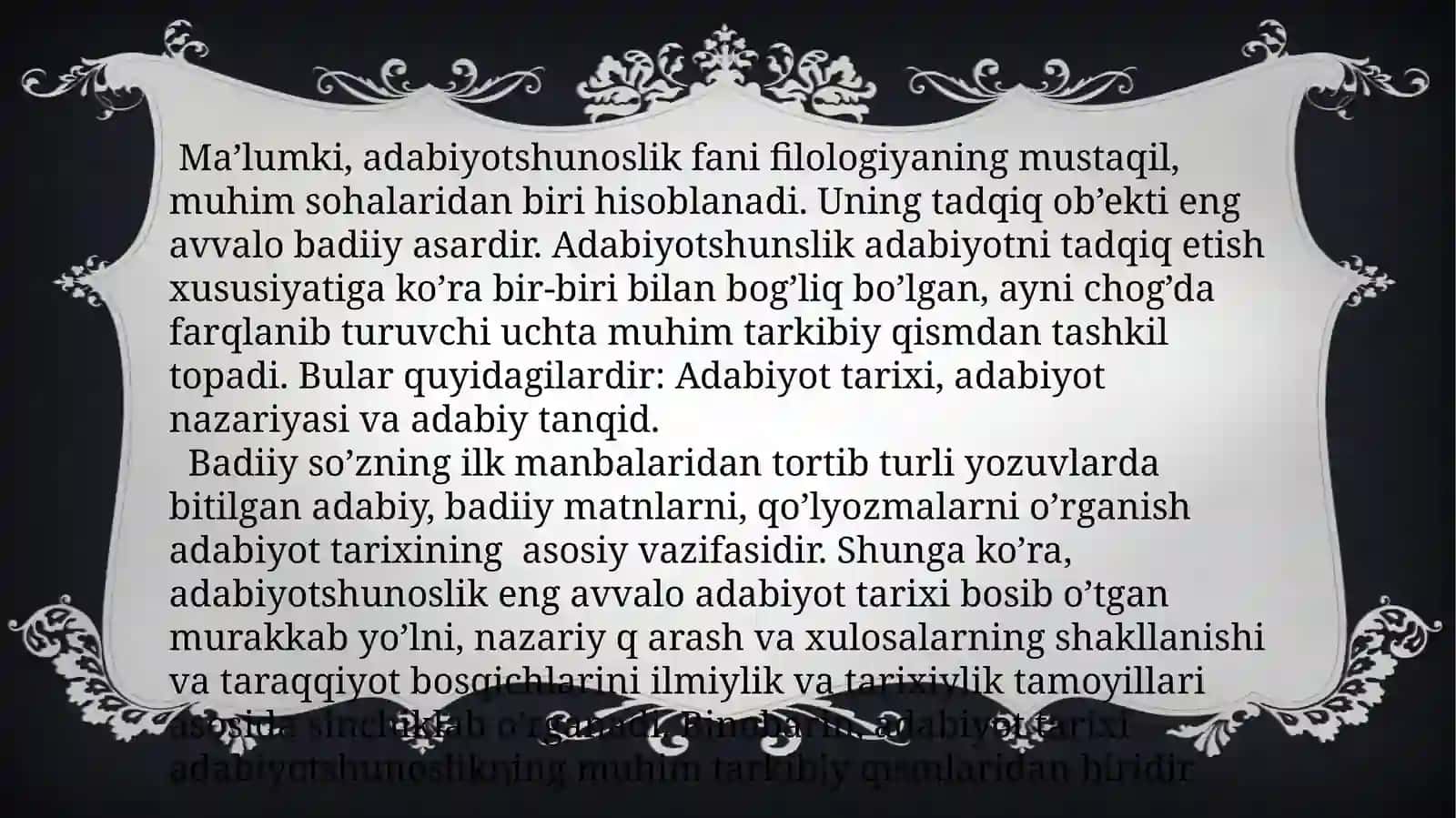 ADABIY TANQID TARIXINING FAN SIFATIDA O’RGANILISHI 3