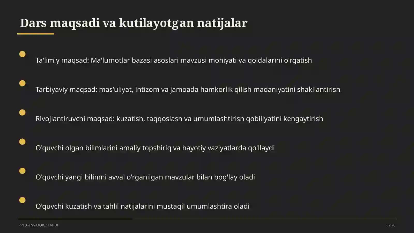 Ma'lumotlar bazasi asoslari (9-sinf) 3
