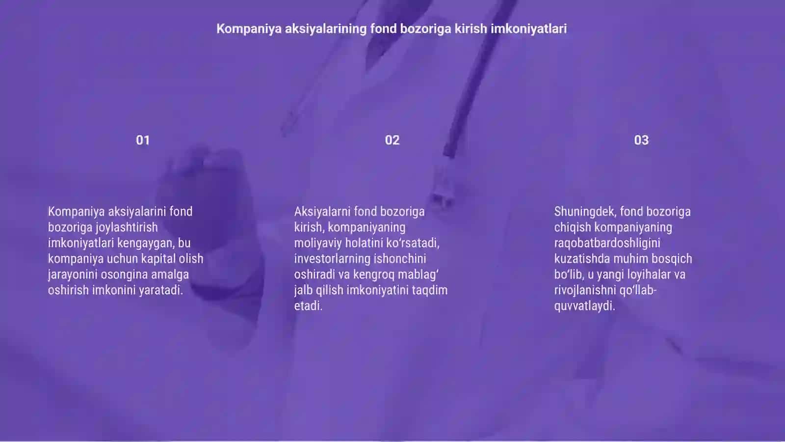 Kompaniya aksiyalarini fond bozoriga joylashtirish imkoniyatlari 3