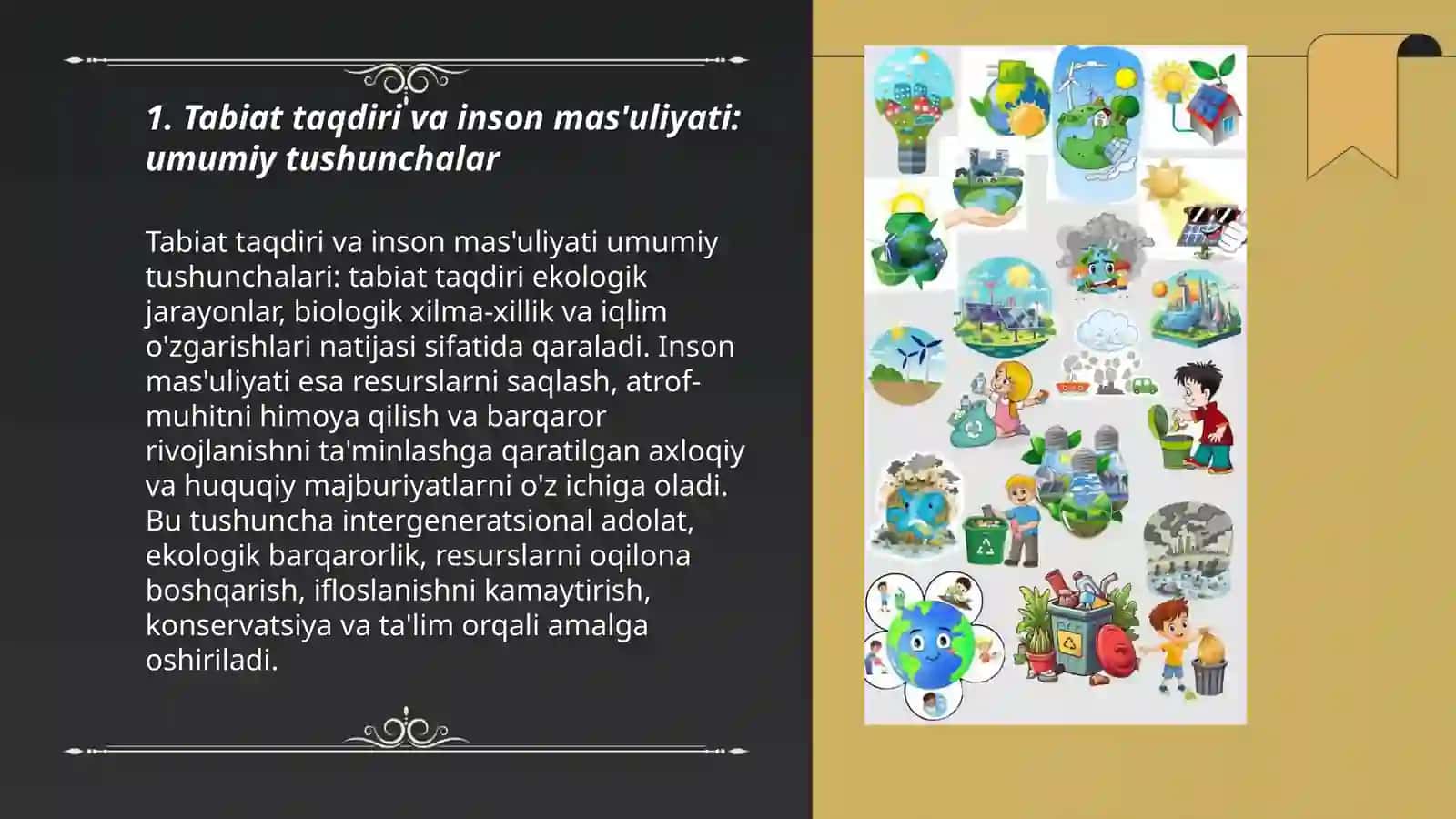 Tabiat taqdiri va inson mas'uliyati: umumiy tushunchalar 3
