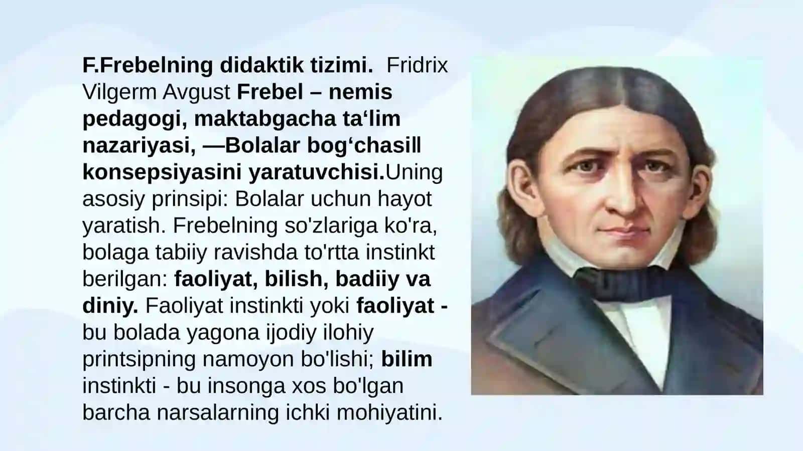 Maktabgacha ta’lim tashkilotlari pedagoglarning Digital konpitensiyalari (raqamlashtirish texnologiyasi). F.Frebelning didaktik tizimi 3
