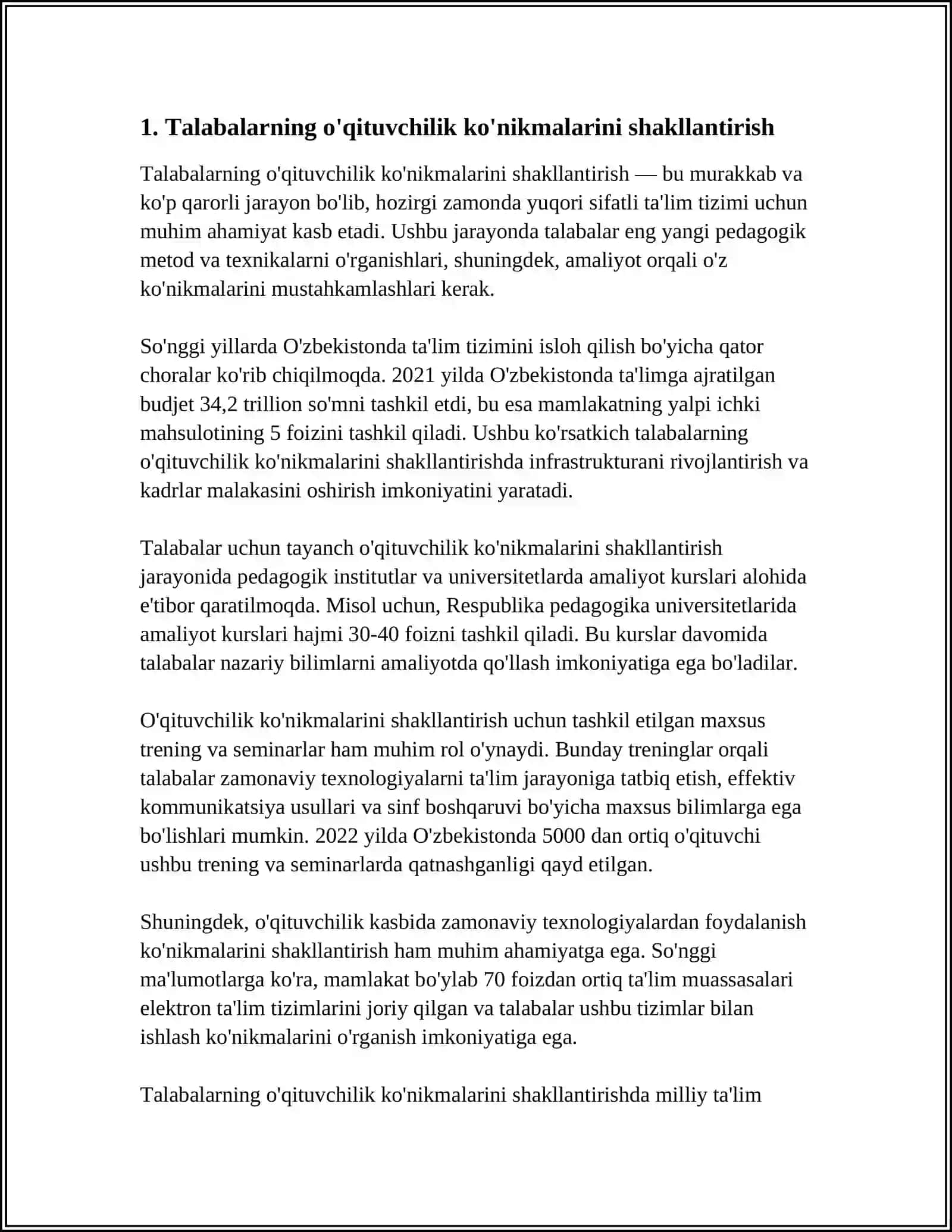 TALABANING PEDAGOGIK FAOLIYATGA TAYYORLASH TAKTIKASI 3