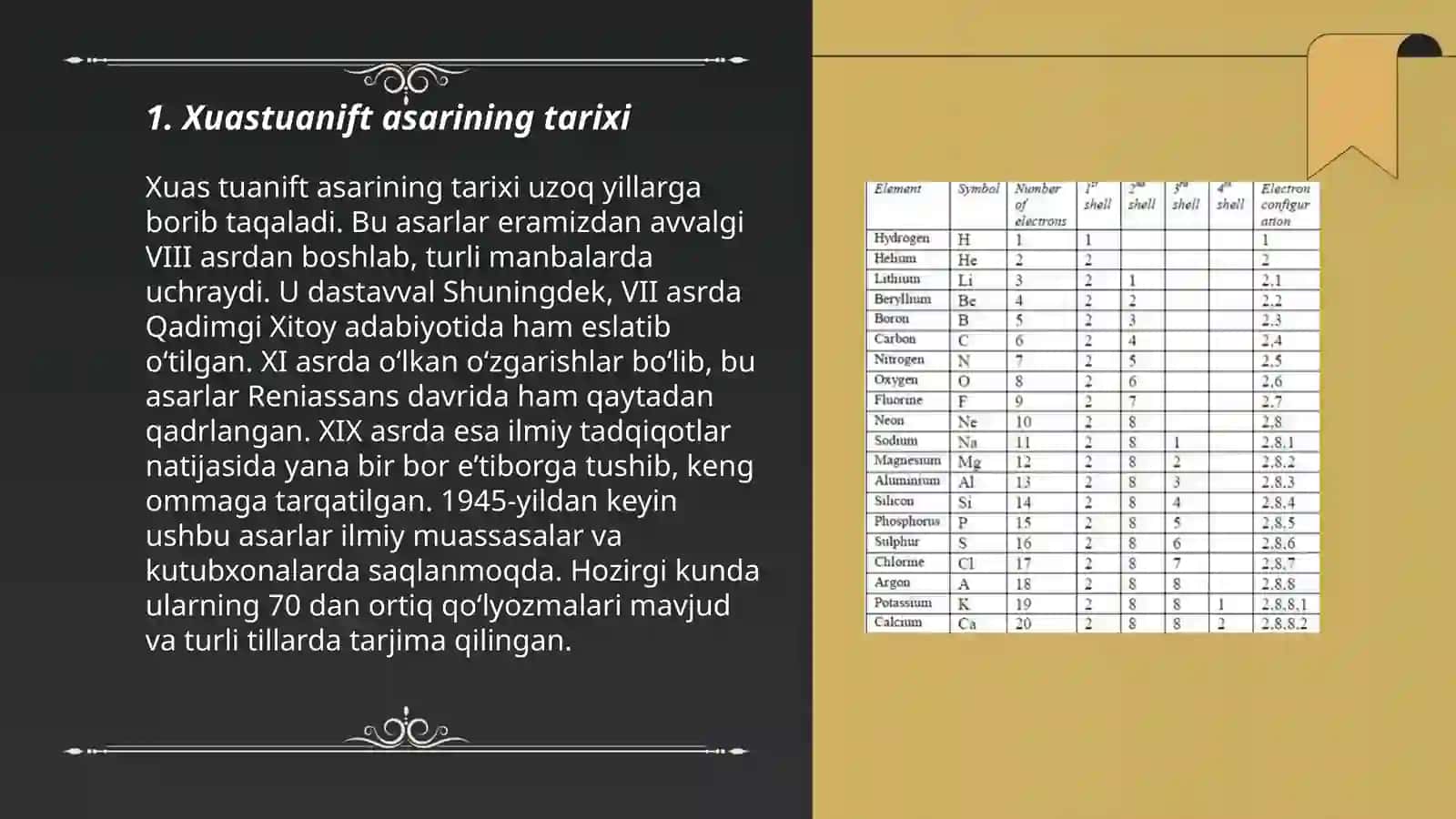 Xuastuanift asarining oʻziga xos xususiyatlari va tahlili 3