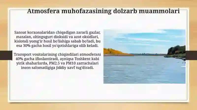 Oʻzbekistonda atmosferani muhofaza qilish muammolari 3