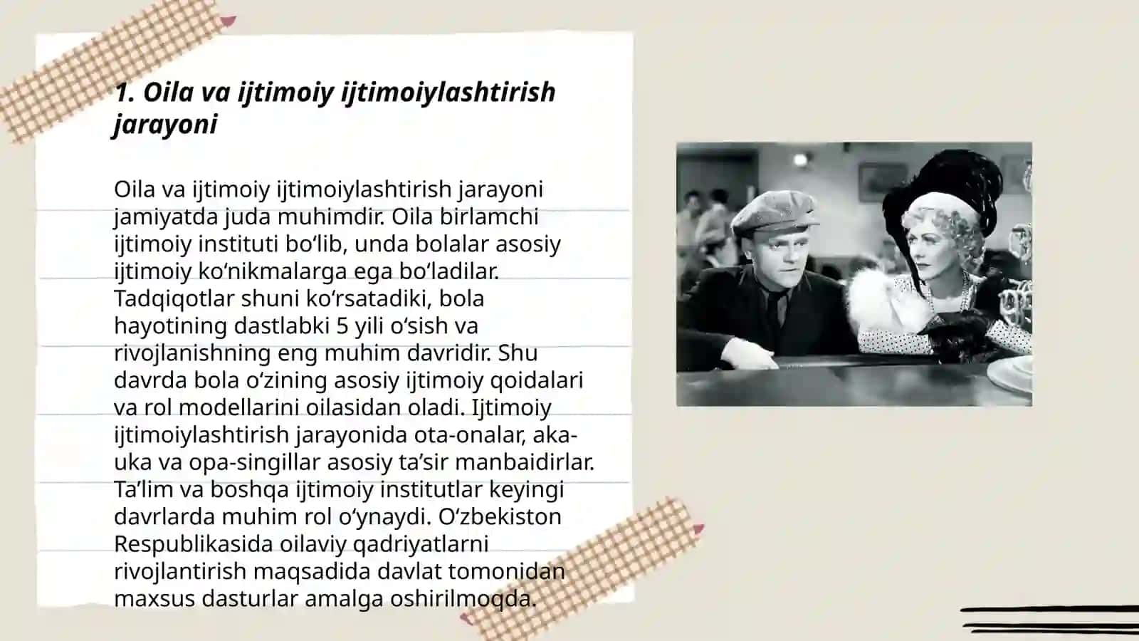 Oilaning ijtimoiy vazifalari, oilaviy rollar 3
