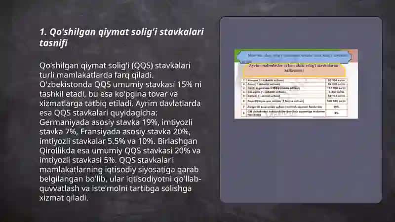 Qo'shilgan qiymat solig'i stavkalari va soliq davri 3
