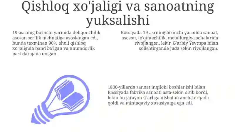 Qishloq xo'jaligi va sanoatning yuksalishi 3