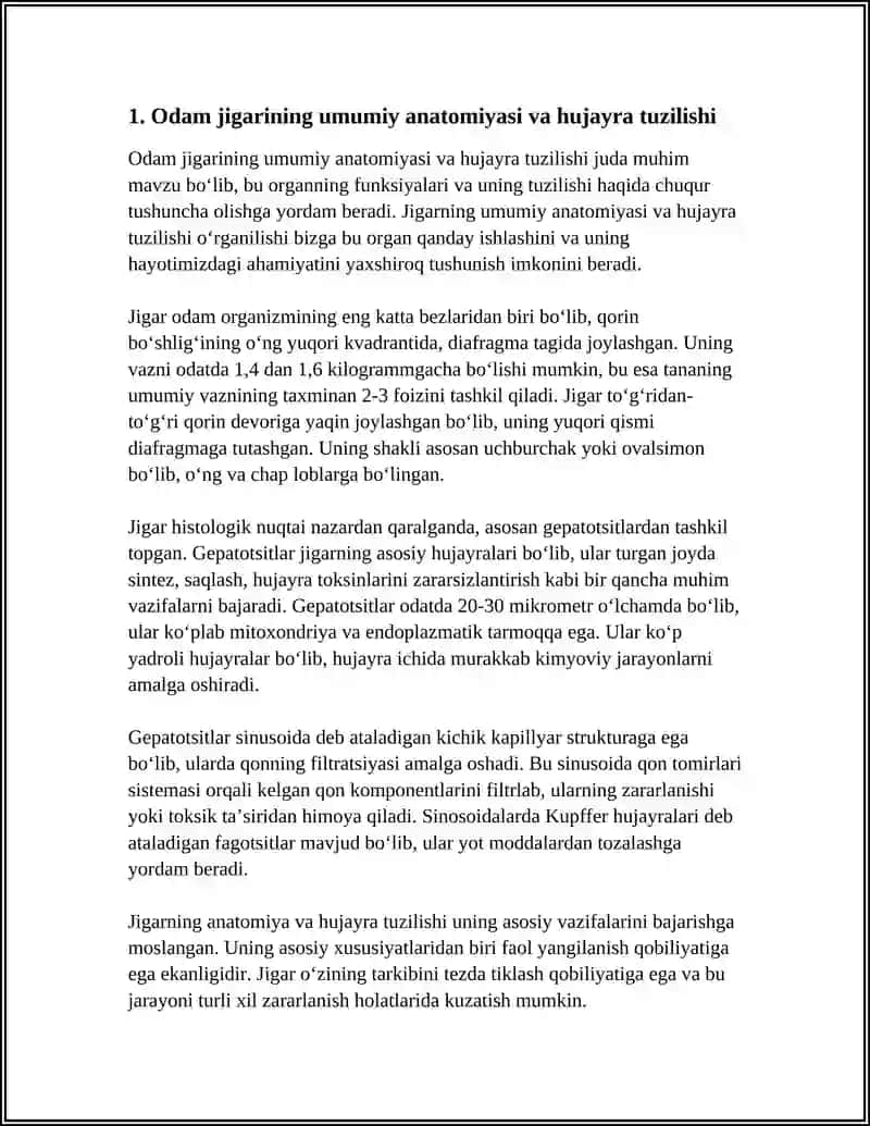 Odam Jigarining Umumiy Anatomiyasi va Hujayra Tuzilishi 3