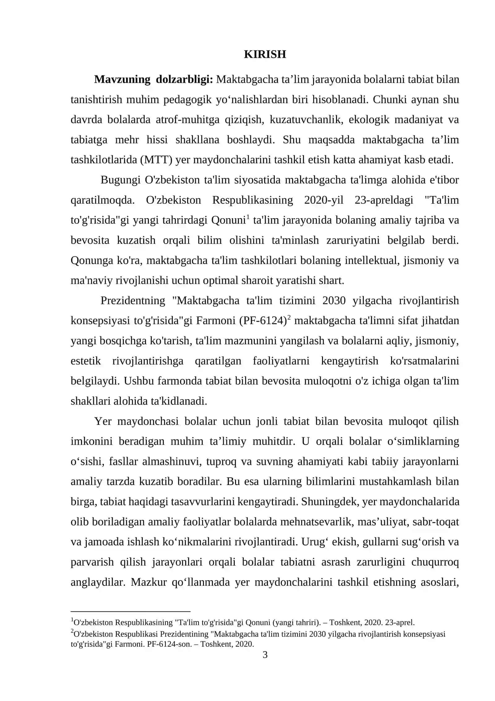 Yer maydonchasini tashkil etish va rejalashtirish metodikasi 3