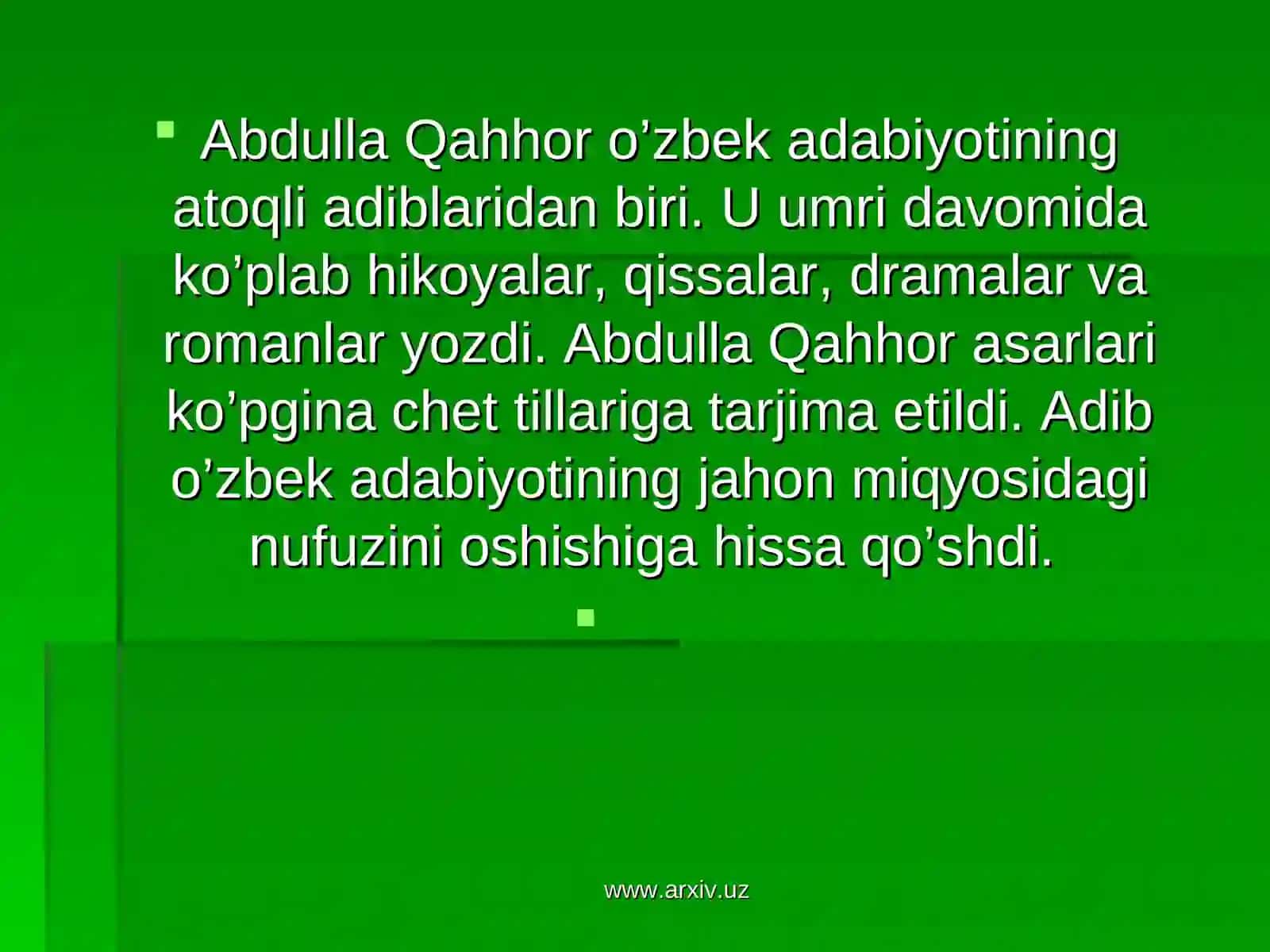 Abdulla Qahhor (1907—1968) 3