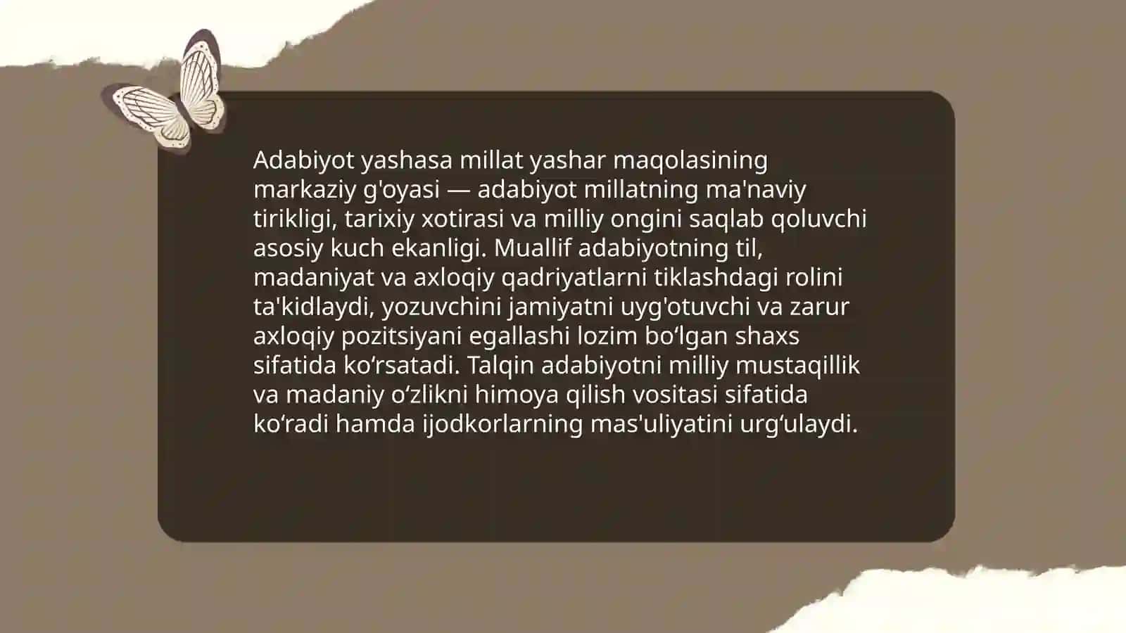 Adabiyot yashasa millat yashar 3