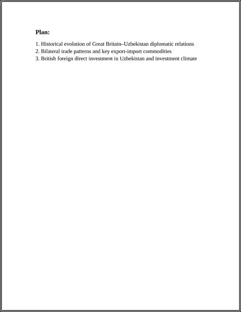 RELATIONSHIP BETWEEN TWO COUNTRIES: GREAT BRITAIN-UZBEKISTAN 3