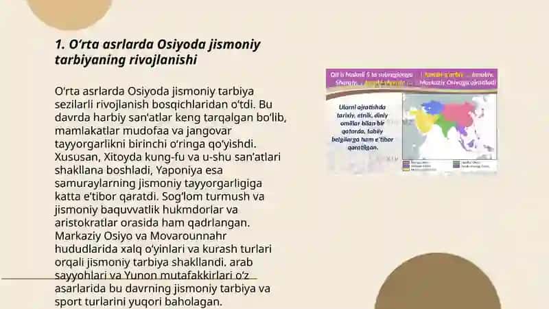 O'rta asrlarda Osiyo, Amerika va Afrika mamlakatlarida jismoniy tarbiya Istamova 3