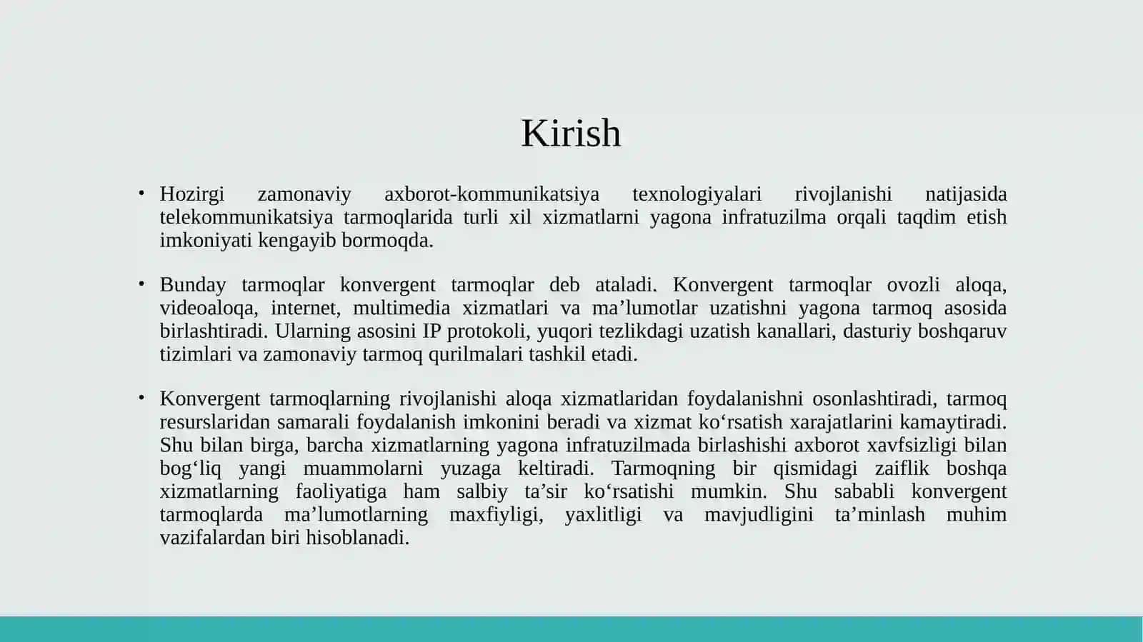 Konvergent tarmoqlarda axborot xavfsizligi muammolari 3