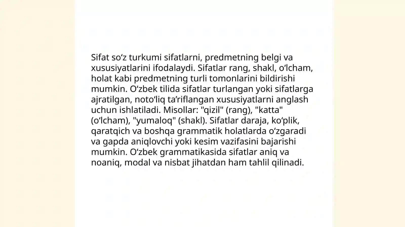 Sifat so‘z turkumi 3